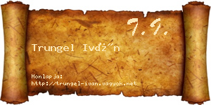 Trungel Iván névjegykártya